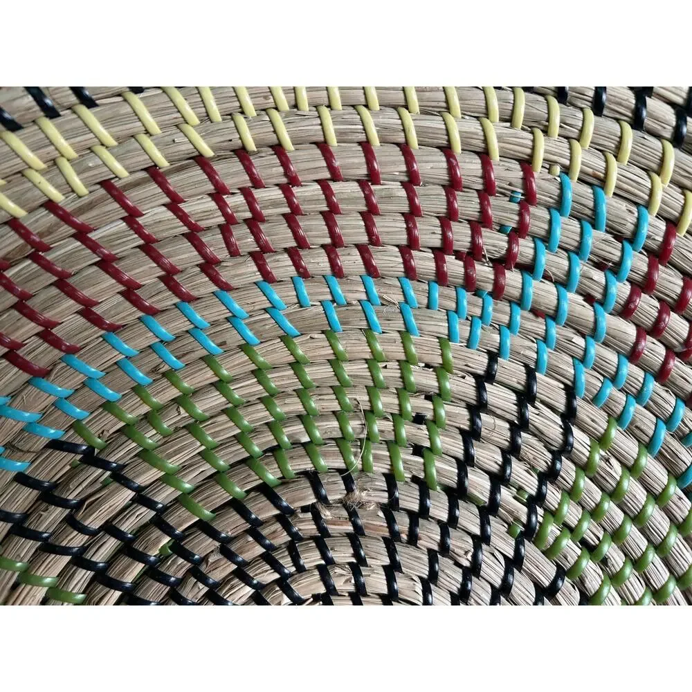 Handcrafted Coiled Woven Wall Basket Tray | Fiber Art Decorative Basket |